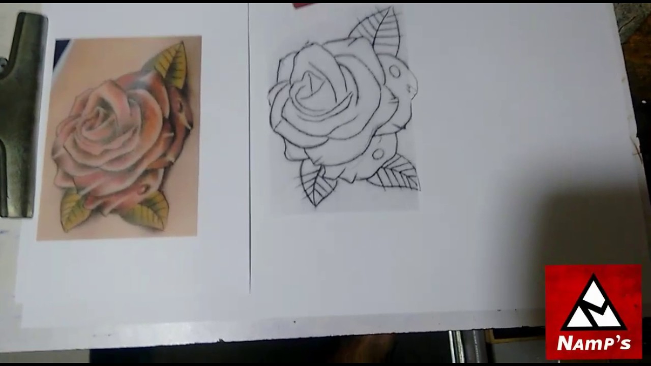 Vídeo aula sombreamento e pintura tatuagem rosa