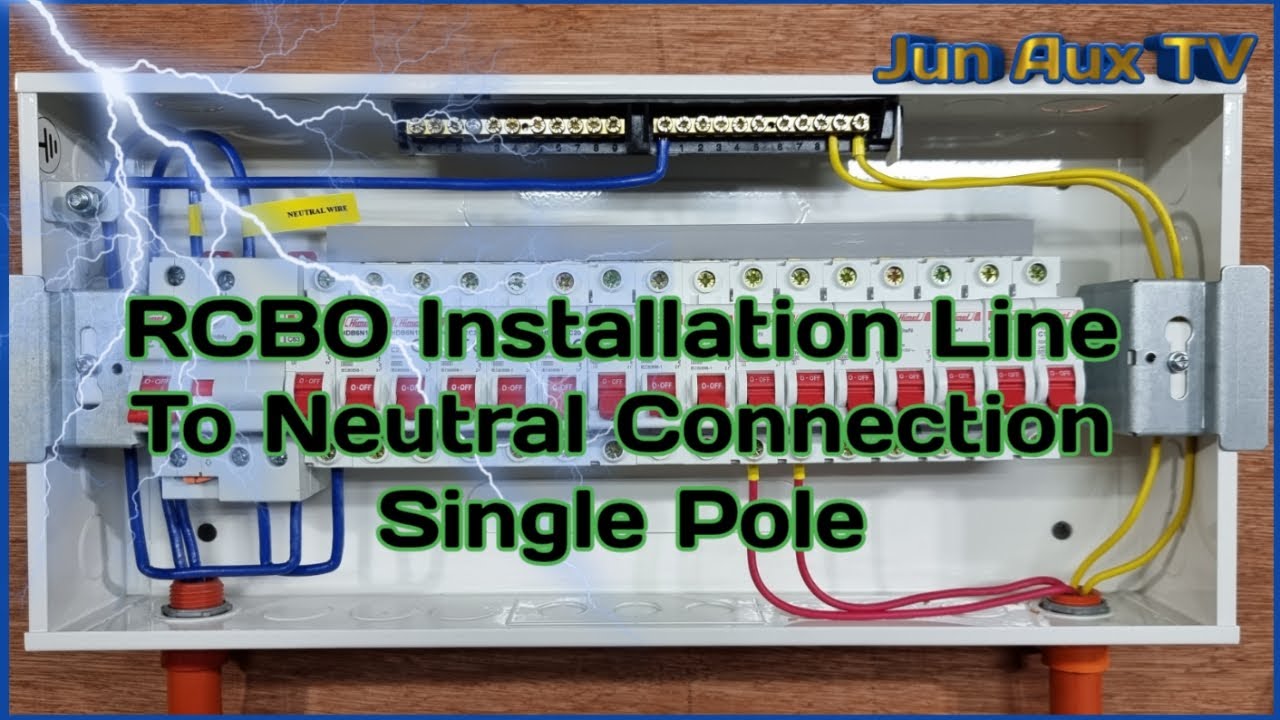 RCBO Installation Line to Neutral Connection Single Pole MCB