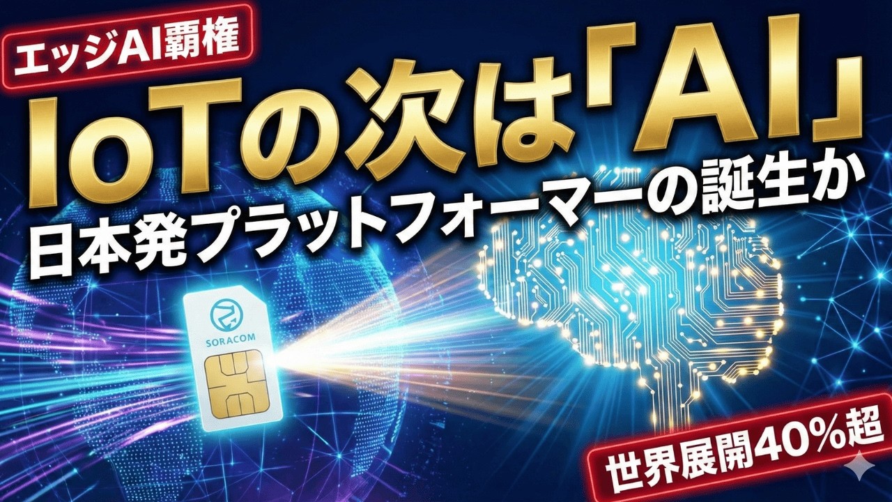 【ソラコム 147A】解約率0.4%の最強ストック事業！IOTとエッジAIで世界を狙うKDDI(株)の子会社を徹底分析
