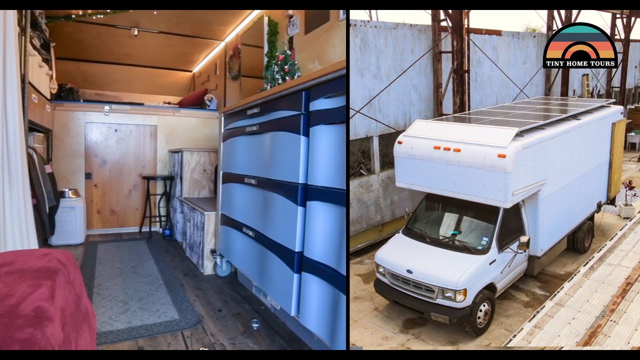 Stealth Box Truck Tiny House Built With Recycled Materials - Van Life On A Budget