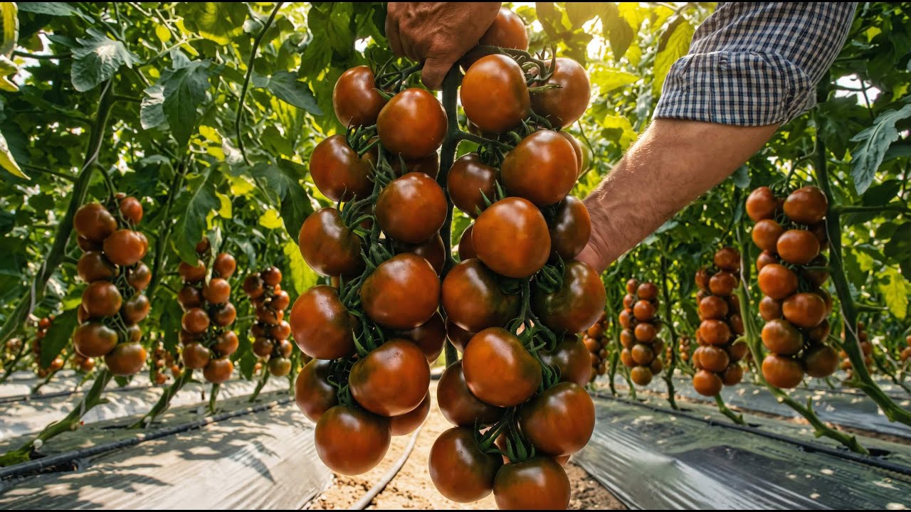 Incredible Modern Agriculture: Growing Chocolate Tomatoes 🍅 (From Seed to Harvest)