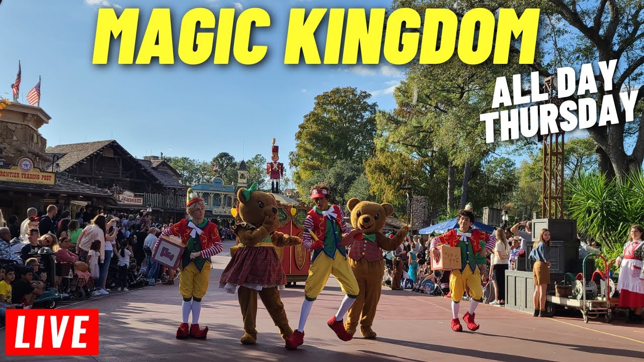 🔴Live: Magic Kingdom week Thursday all day for rides, parades, shows, and Fireworks 12/28/2023