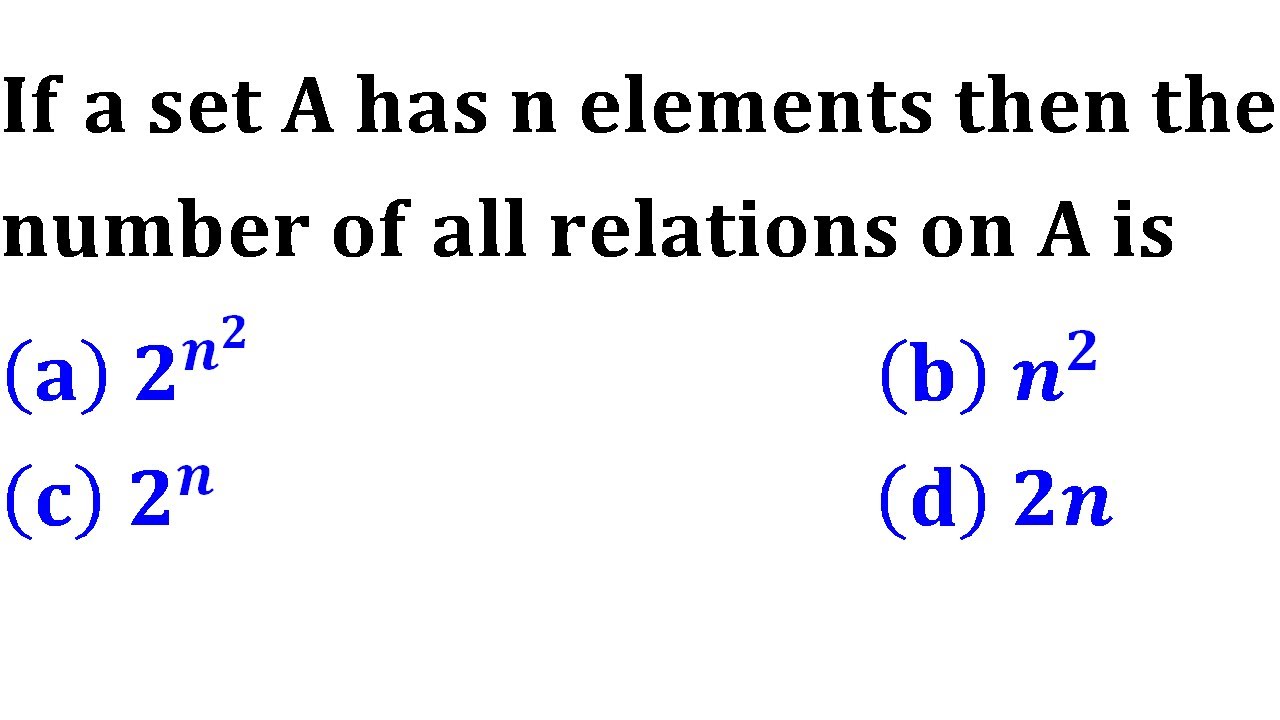 total number of relations on A group theory Abstract algebra BHU 2018