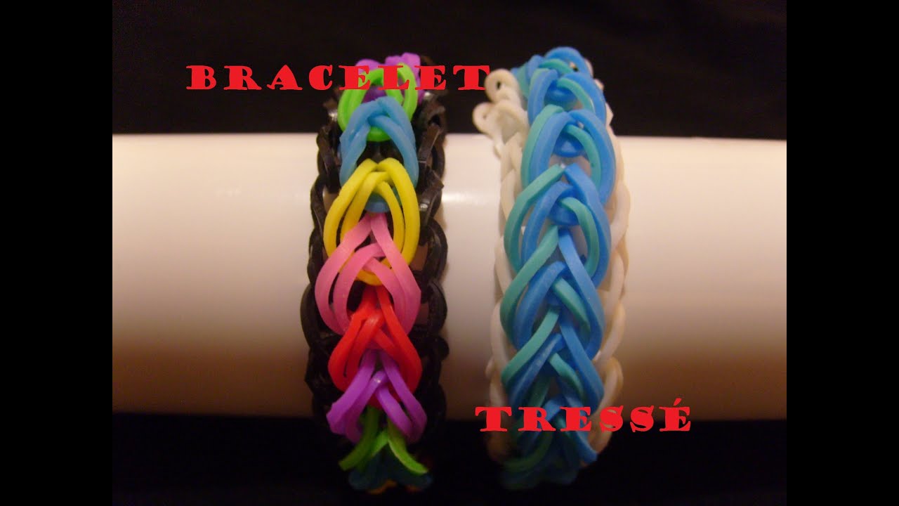 Bracelet elastique tressé, tuto francais niveau facile, rainbow loom bands
