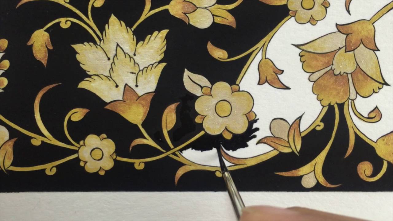 Speed painting - illumination - rumi motif - tezhip - textile design