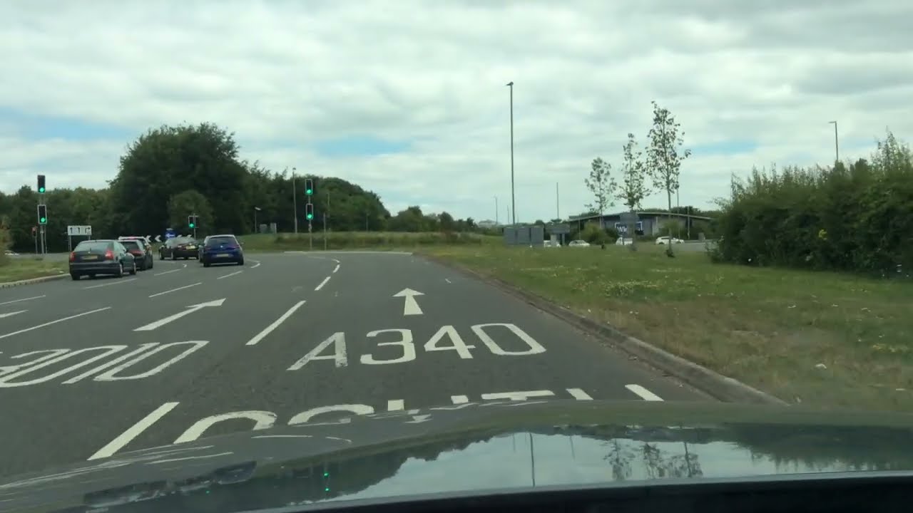 Thornycroft Roundabout from Whitchurch 3rd Exit Signs to Alton, Basingstoke Driving Test Route Help