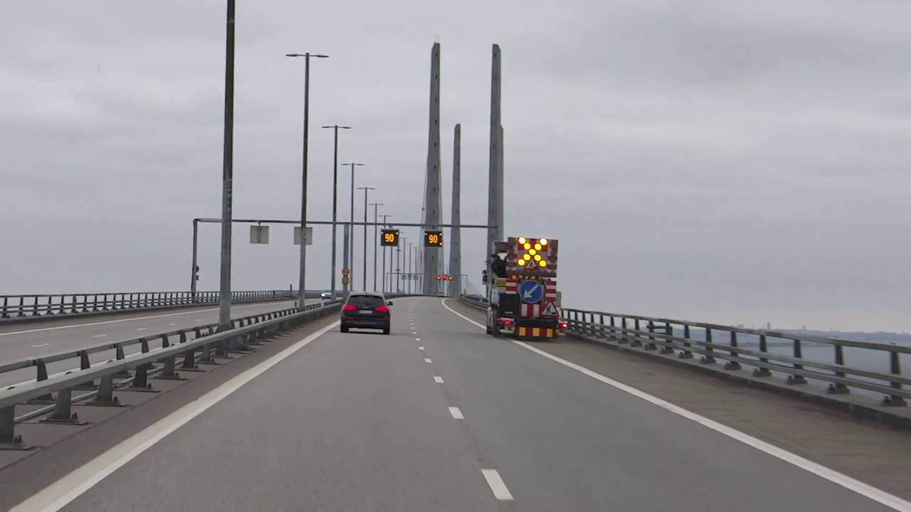 OurTour Drive Their Hymer B544 across the Oresund Bridge From Sweden to Denmark