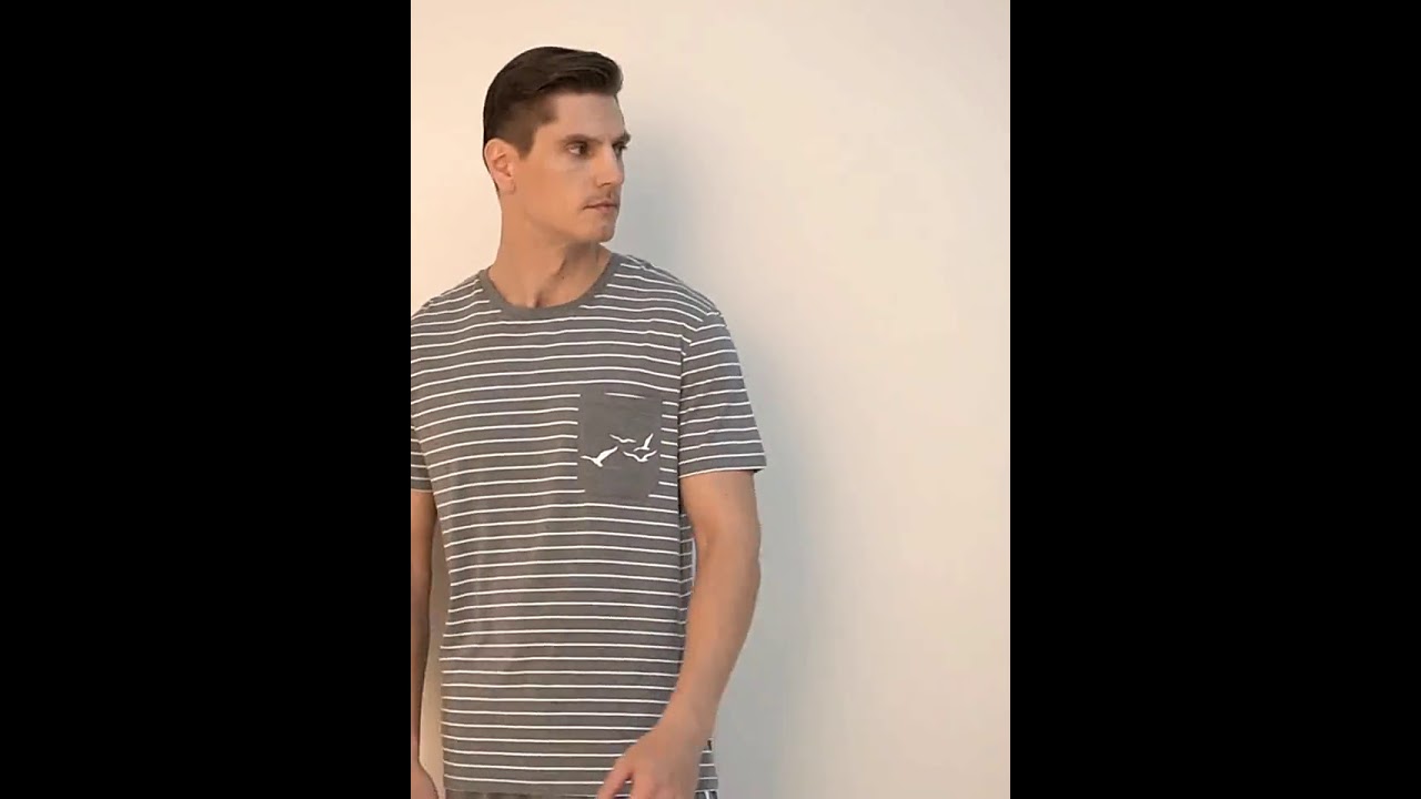 Simple Stripes Men's Cotton Pajamas Set