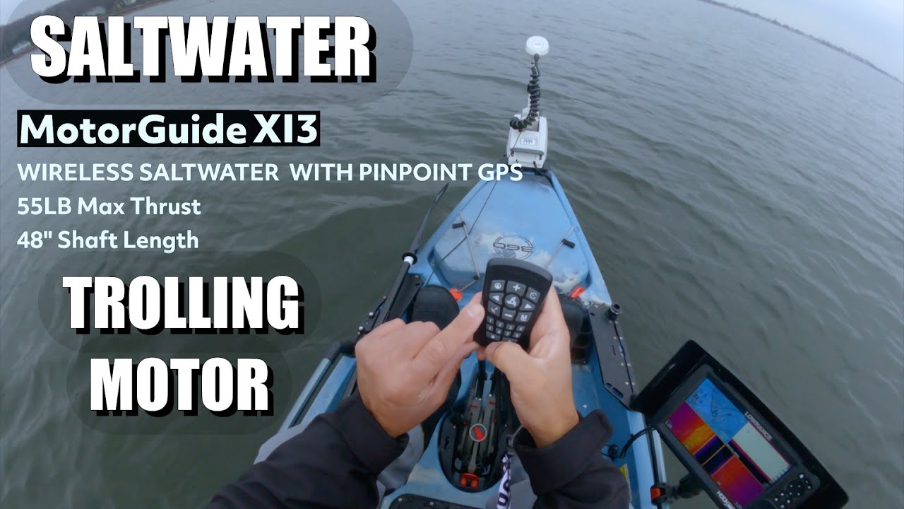 MotorGuide Xi3 Saltwater trolling motor on a Hobie PA 14 kayak