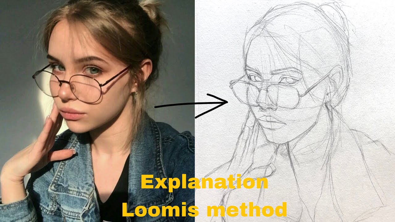 How to draw a face using loomis method