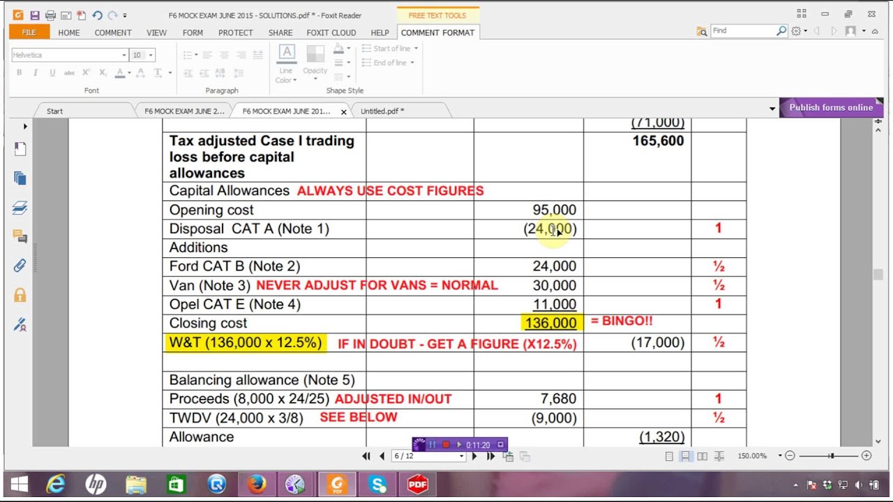 F6 TAXATION MOCK EXAM Q2 CT