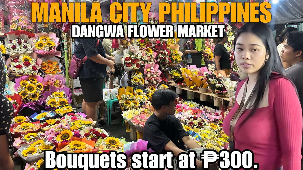 MANILA CITY PHILIPPINES | flower prices at DANGWA FLOWER MARKET [4k] walking tour 