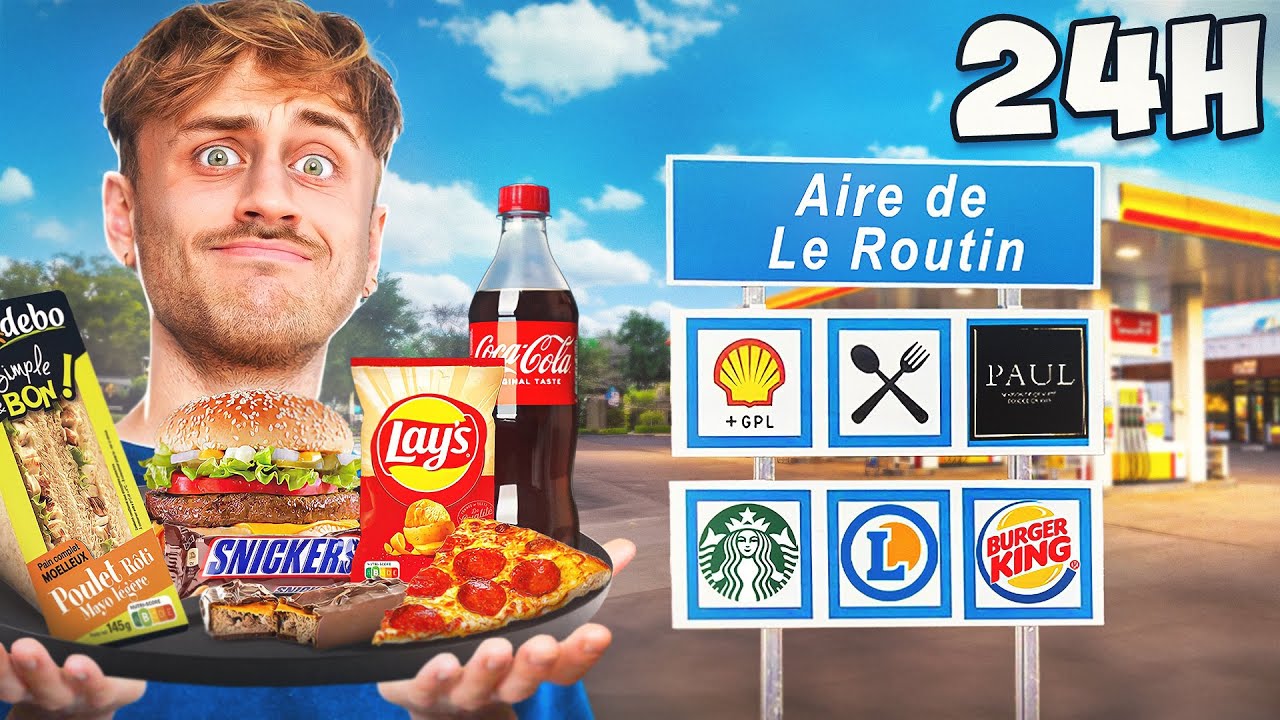 MANGER 24H dans des AIRES D'AUTOROUTE ‎😰