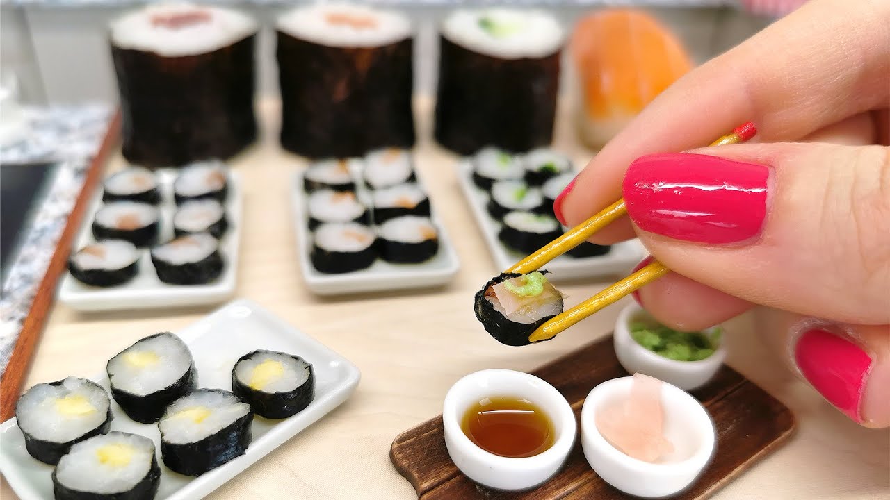 Mini but real SUSHI 🍣 / mini cooking / mini food tiny edible Sushi rolls – Mini maki / tiny sushi