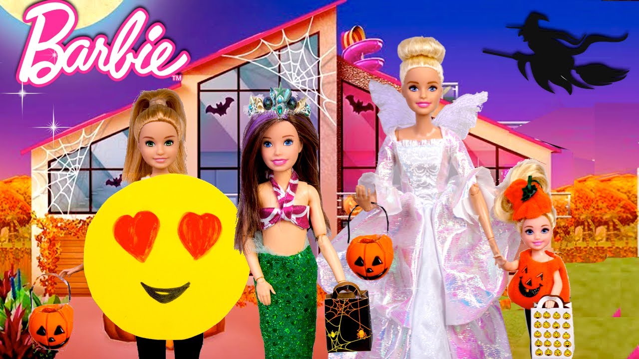 Barbie Family Halloween Videos - Dress up & Trick Or Treating - LOL OMG Baby Goldie