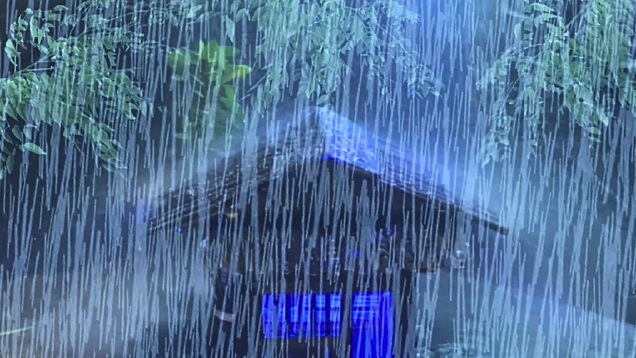 Best Rain Sounds for Sleeping with Heavy Rain on a Metal Roof and Powerful Thunder Through the Night