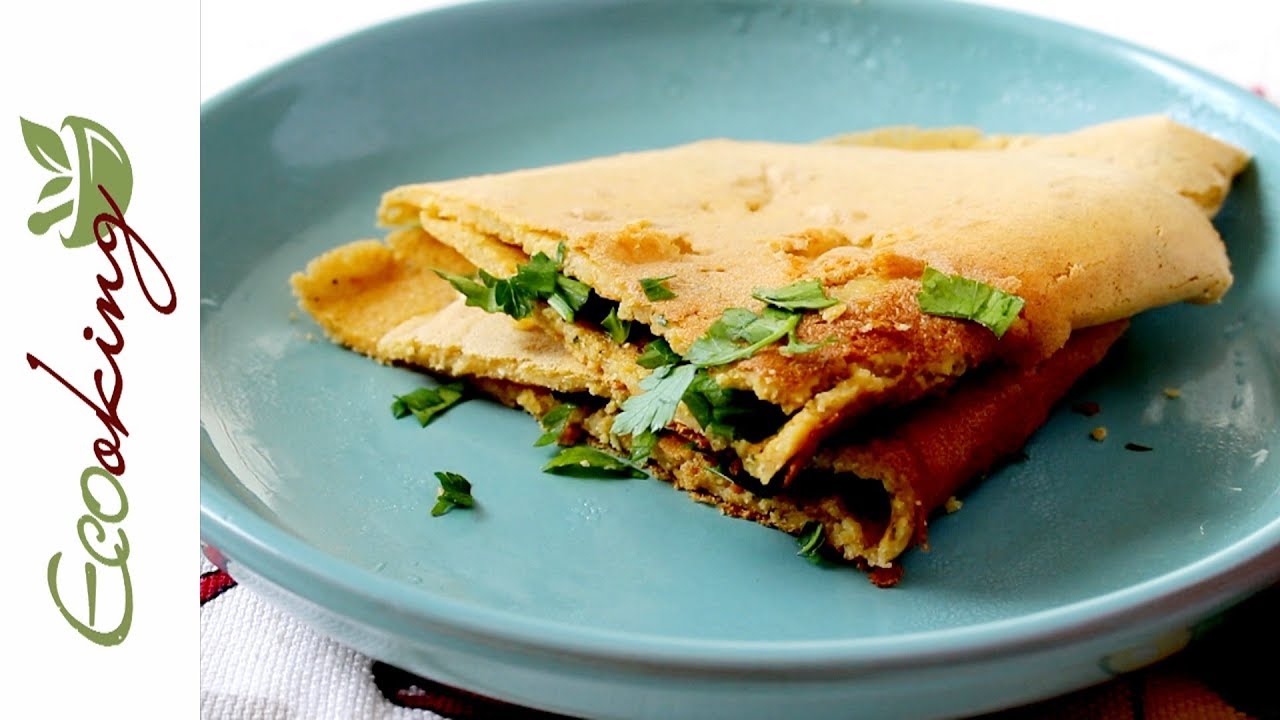 Нутовые блины и Нутовая лепешка с зеленым луком (из 2-ух ингредиентов) / vegan (постные) / БГ