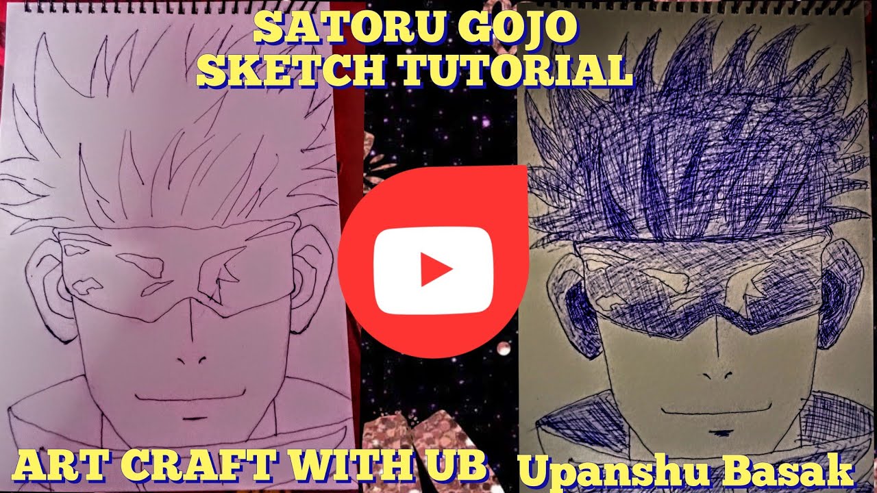 SATORU GOJO SKETCH TUTORIAL|MADE WITH UB|UPANSHU 