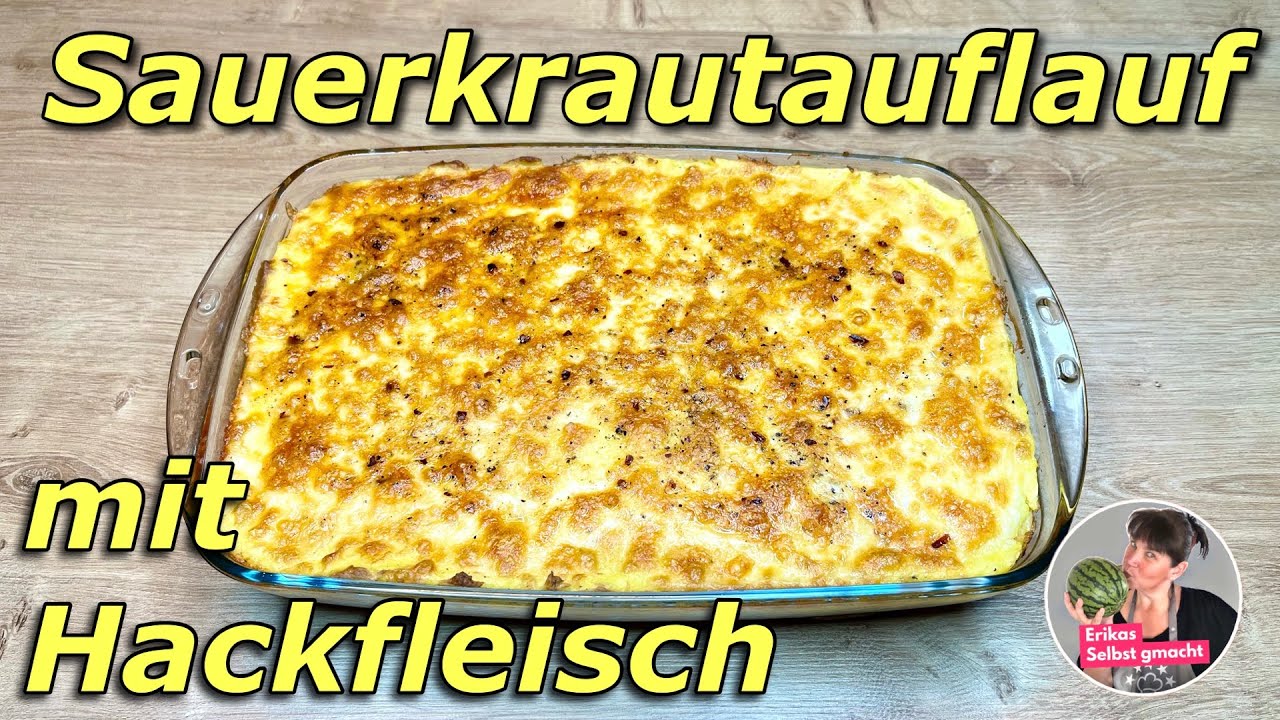 Herzhafter Sauerkrautauflauf mit Hackfleisch & Kartoffelbrei