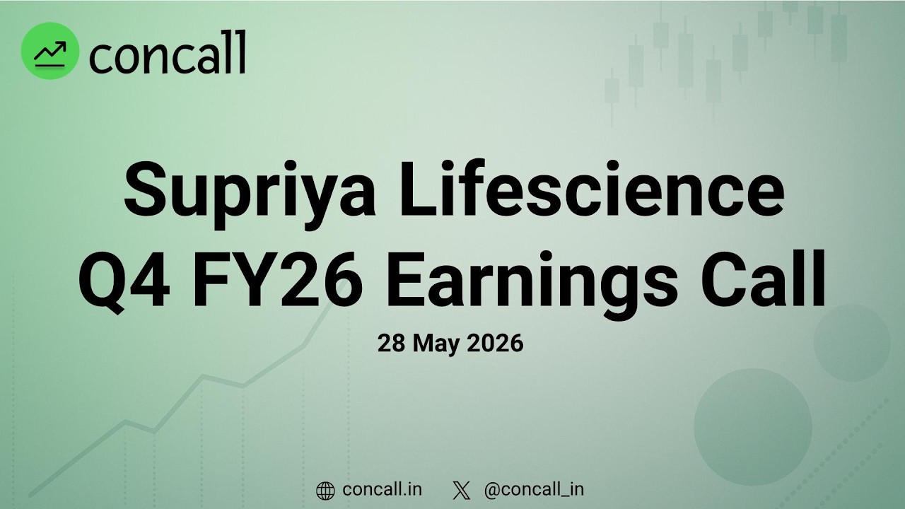 Supriya Lifescience Q4 FY26 Earnings Conference Call | Concall.in