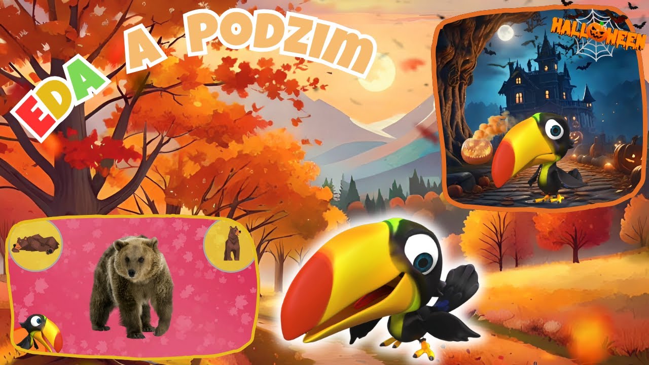 Eda a podzim 🍂 | Zvířátka na podzim | Halloween 🎃 | Hádanky pro děti