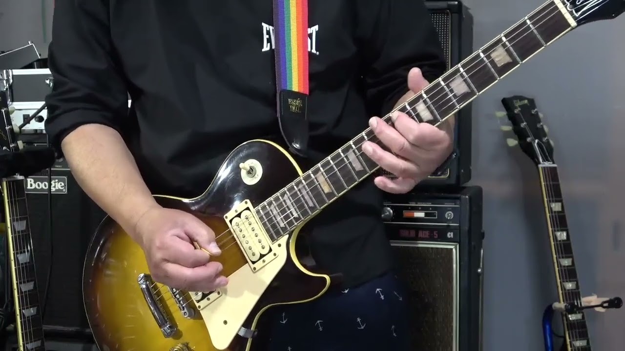 【kissy's ”Junk” Guitar Collections】AriaProII LS 400 1980年 ペグ破損＞交換 EXTRA 2ピックアップ　一発撮り 即興アドリブギター 005