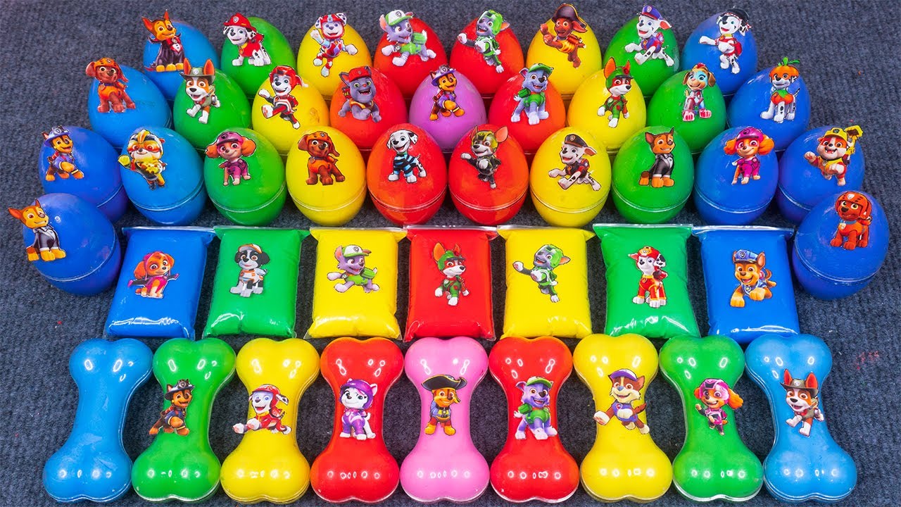 Paw Patrol Slime! Finding Marshall, Ryder, Skye & Chase Hidden in Satisfying ASMR