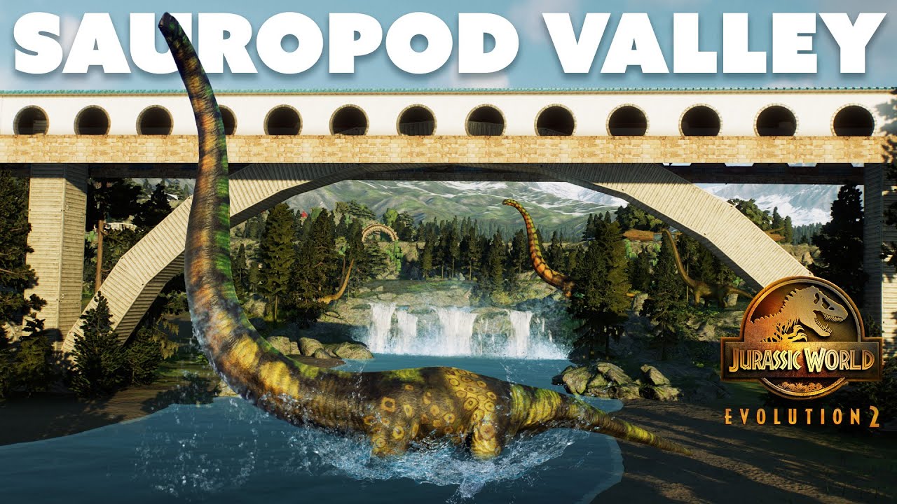 🔲Building A Giant Sauropod Habitat With Bridges & Waterfalls | Jurassic World Evolution 2 Park Build