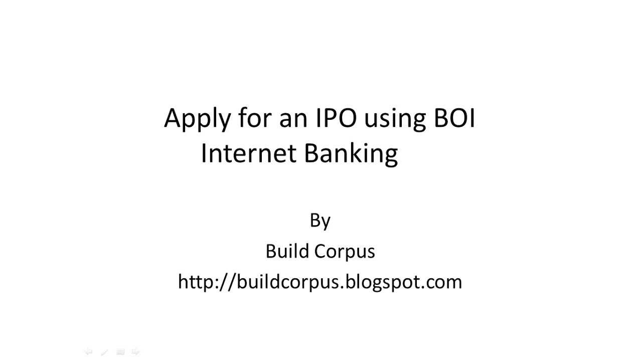 How to Apply IPO Online - Bank of India - BOI Star Connect - Internet Banking