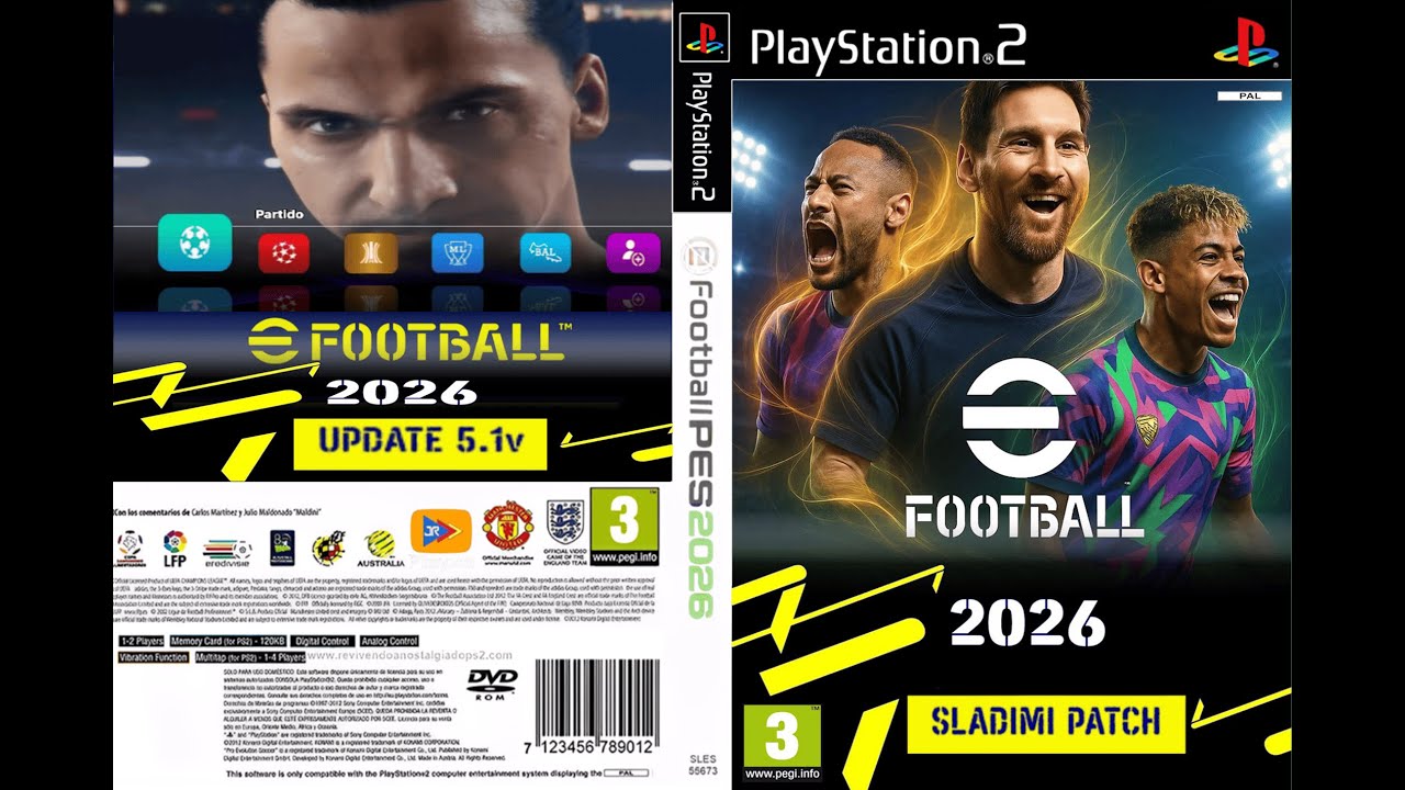 eFootball PES 2026 PS2 – SLADIMI PATCH V5.1 | Full European Clubs, Updated Kits & New Gameplay