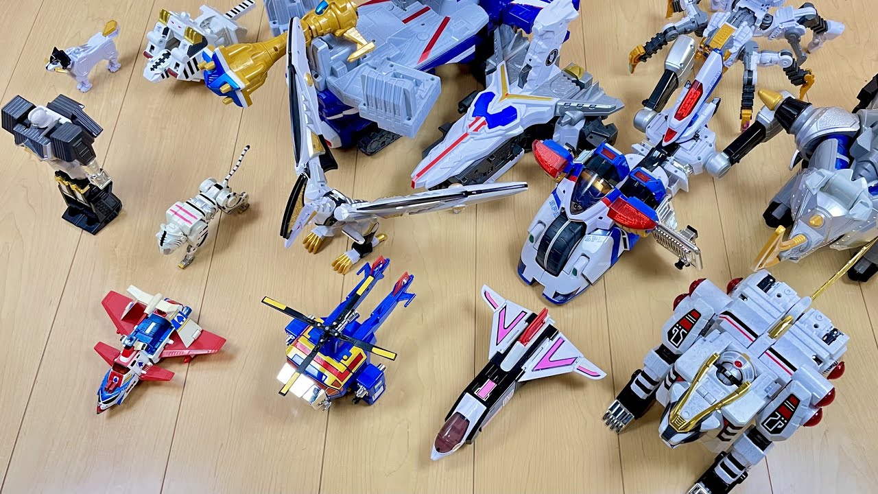 【ALL White Rangers Megazord】驚きの白さ⁉︎ホワイトカラーのレンジャーロボを一挙に変形合体させてみた