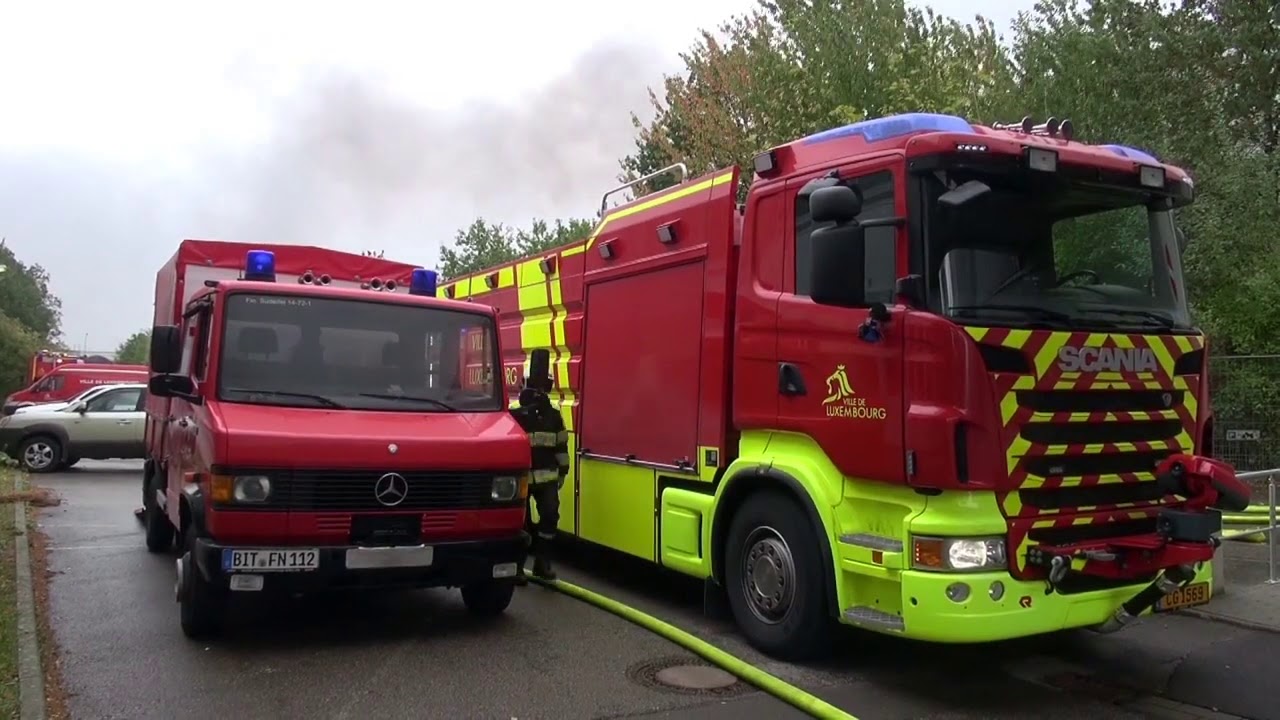 Feuerwehr Schillingen - Großbrand Echternach (Lux.) am 01.10.2019