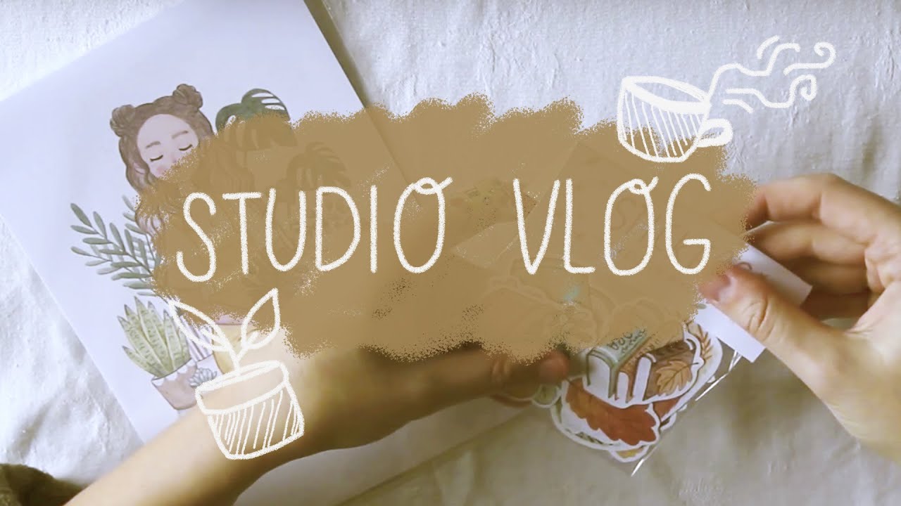 STUDIO VLOG - packing etsy orders + watering my plants
