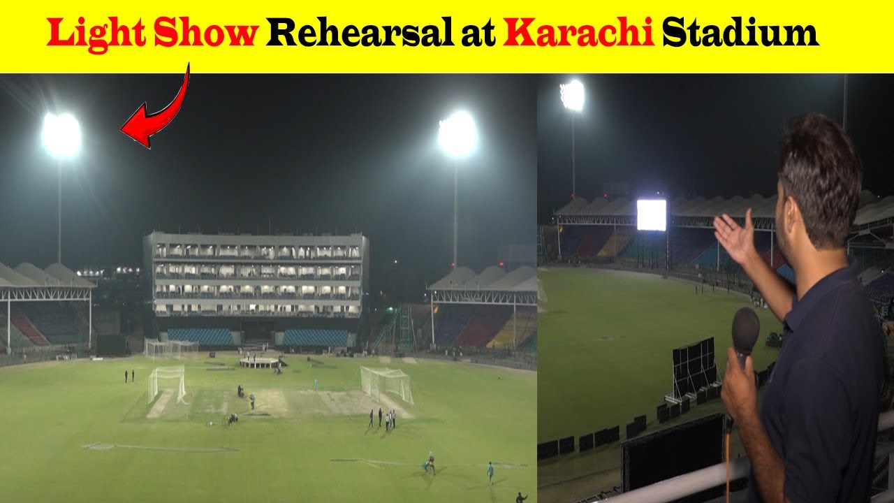 BIG Exclusive 🛑 Light Show Rehearsal for Karachi Stadium Opening Ceremony 😍