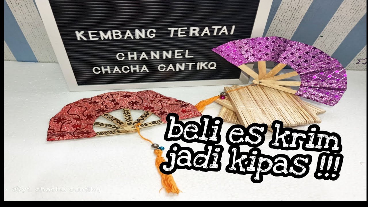 ide kreatif kipas tradisional dari stik es  krim