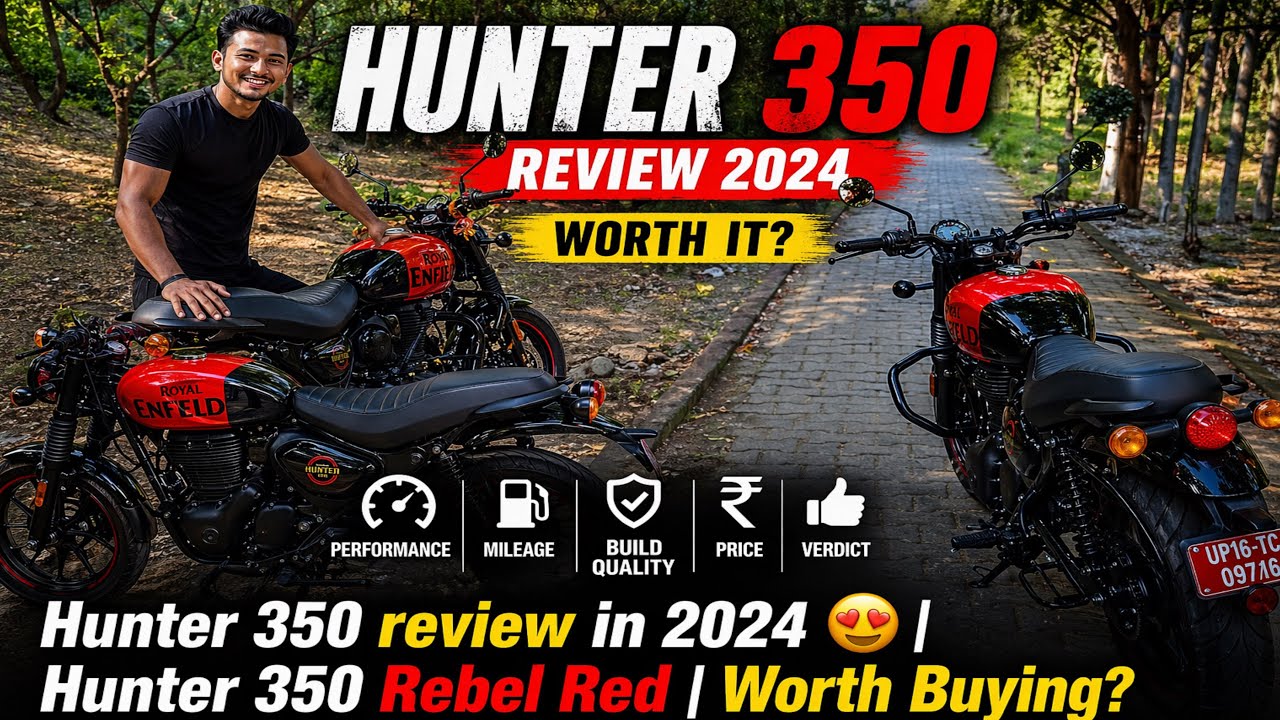 Hunter 350 review in 2024 😍 | Hunter 350 Rebel Red | hunter 350 Onroad price?