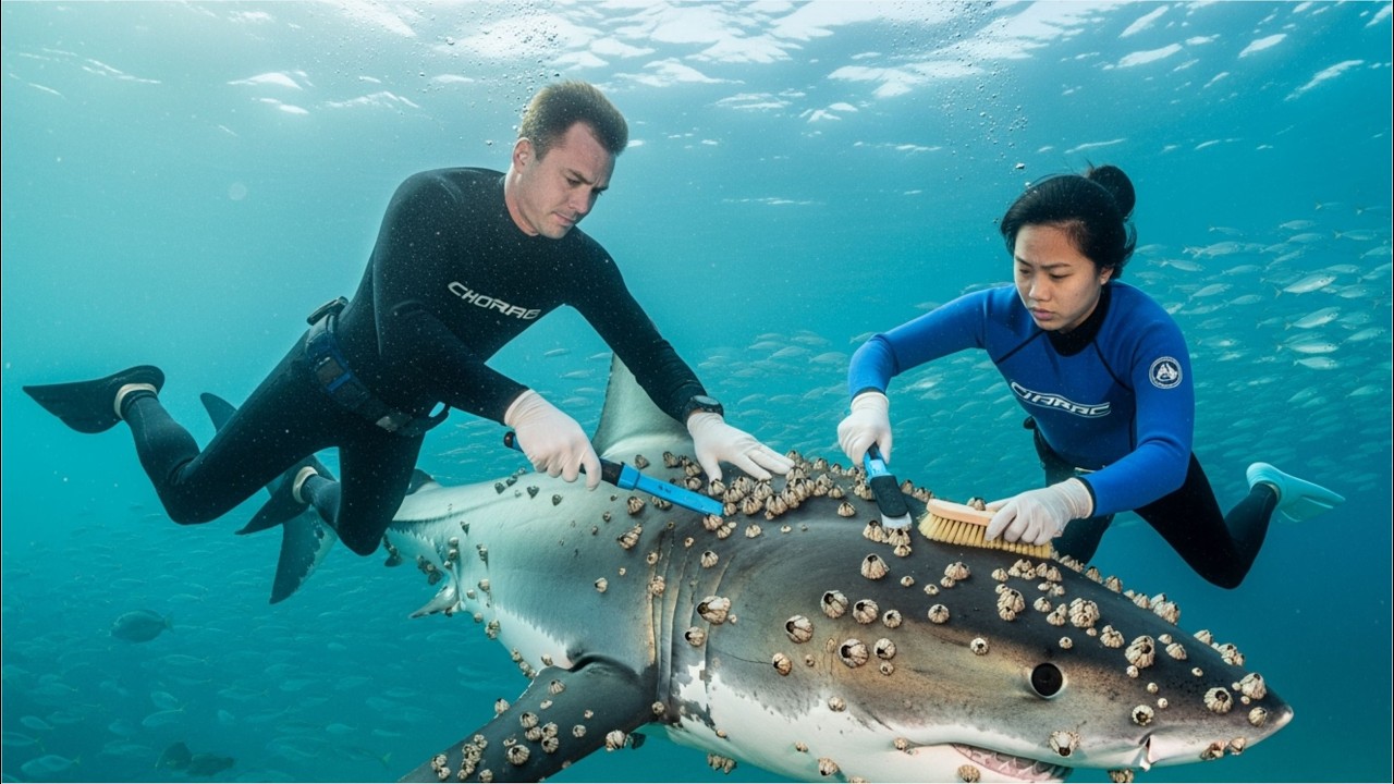 Saving Sharks: Removing Painful Barnacles from Their Skin!