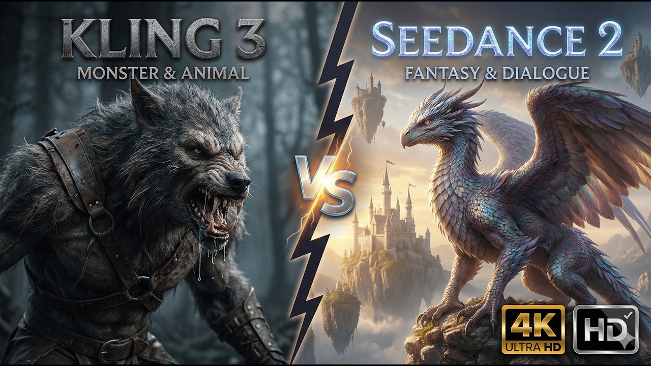 Kling 3 vs Seedance 2 – Monster, Fantasy, Animal, Dialogue | No Re-Generate