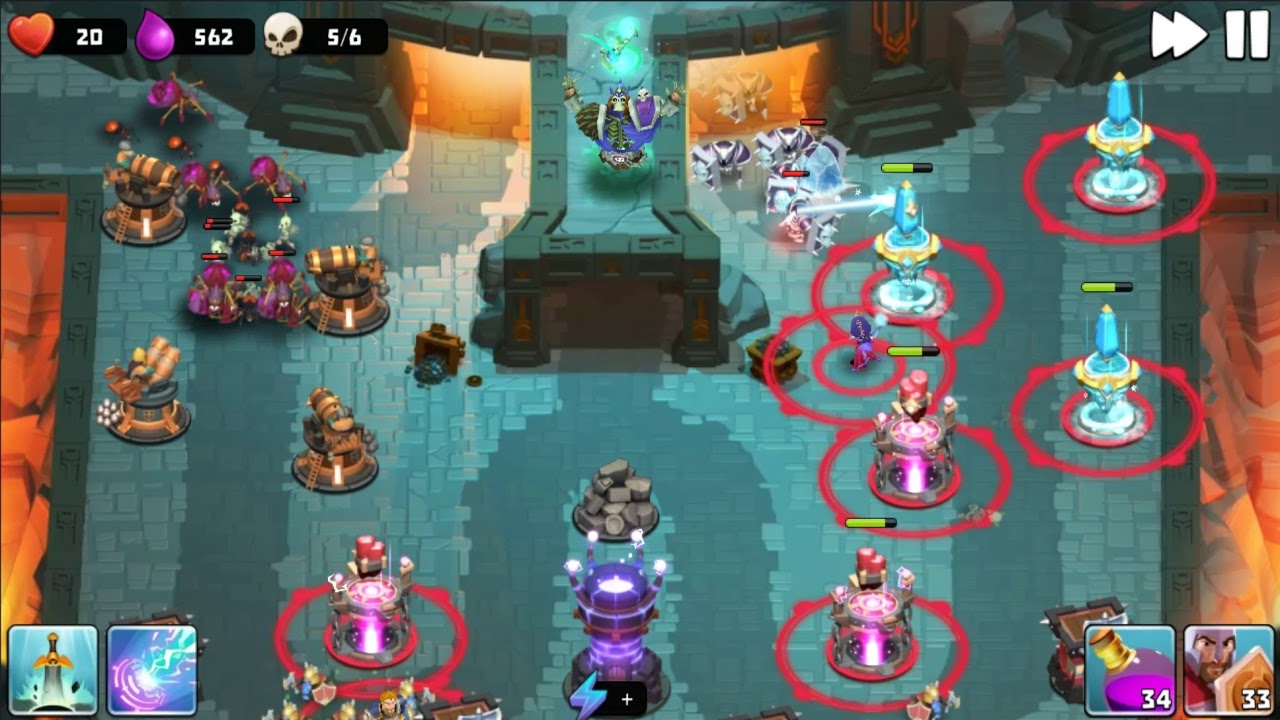 Castle Creeps TD - Chapter 10 Level 40 Bone Throne 3 Stars (Without Sentinel)