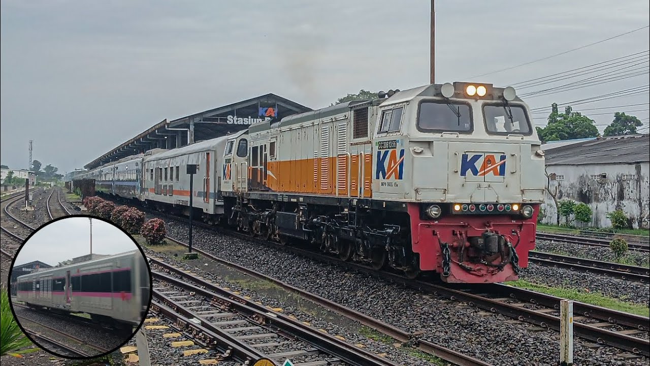 Gangguan Genset, Kereta Api Ranggajati Membawa Dua Kereta Pembangkit Ke Stasiun Cirebon #keretaapi 