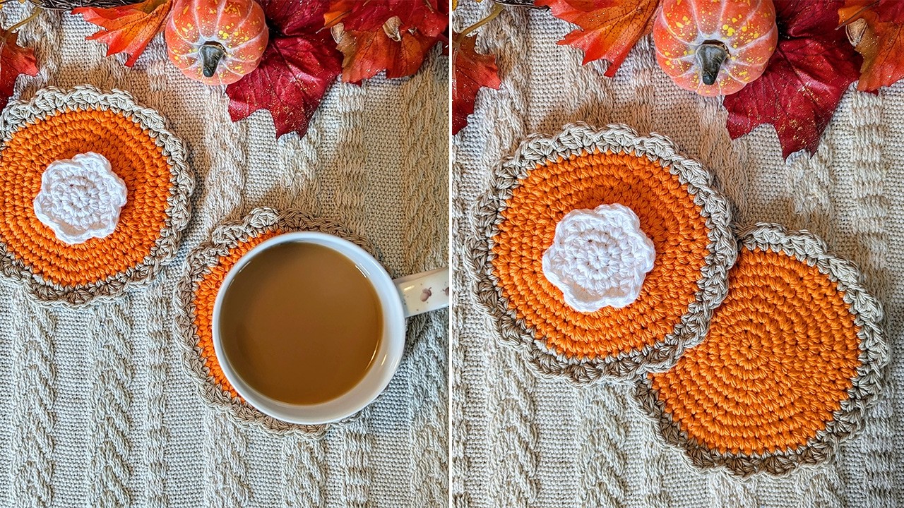 Pumpkin Pie Crochet Coaster Pattern - Beginner Friendly Fall Crochet