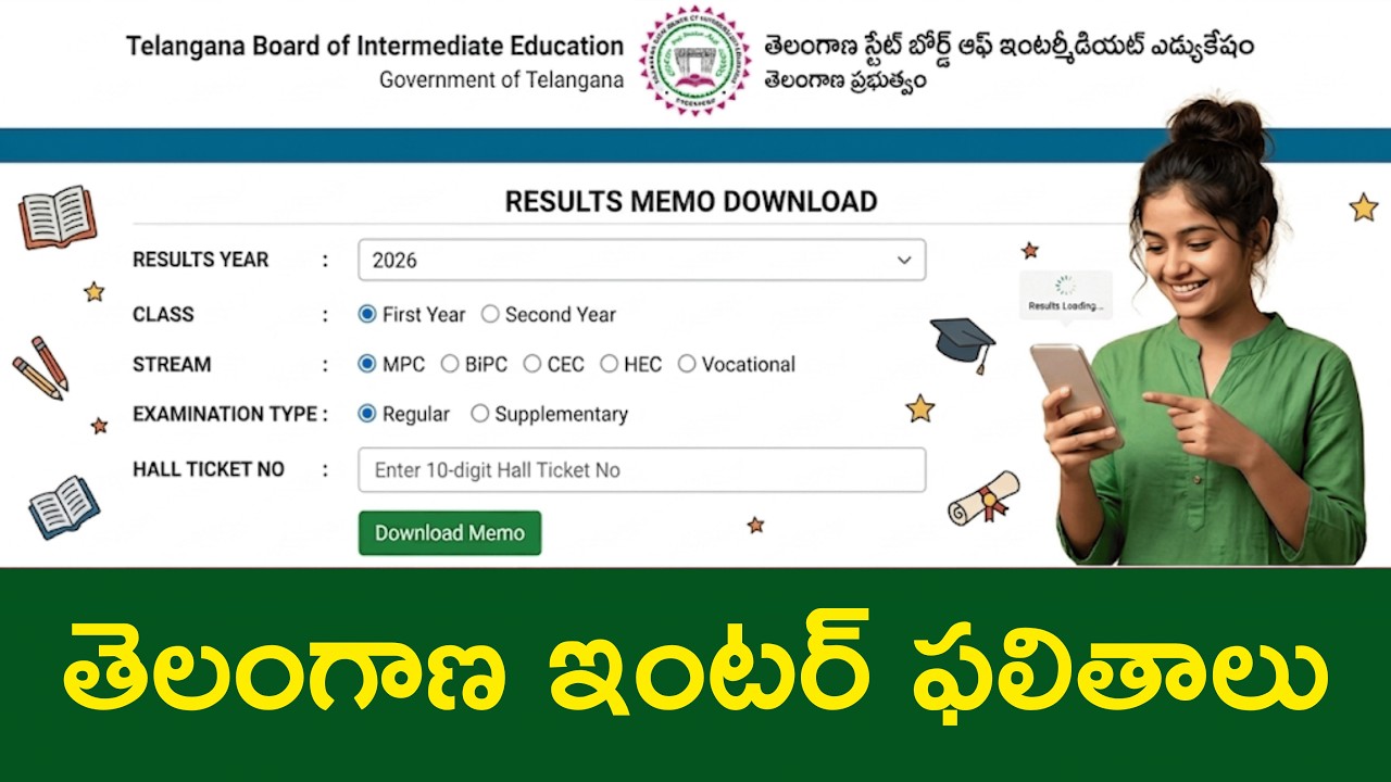 TS Inter 1st Year Results 2026 | How to Check Telangana Inter 1st & 2nd Year Result 2026 in Telugu