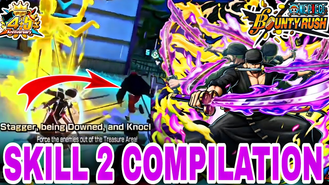 OPBR Ex Onigashima Zoro Skill 2 Compilation | One Piece Bounty Rush