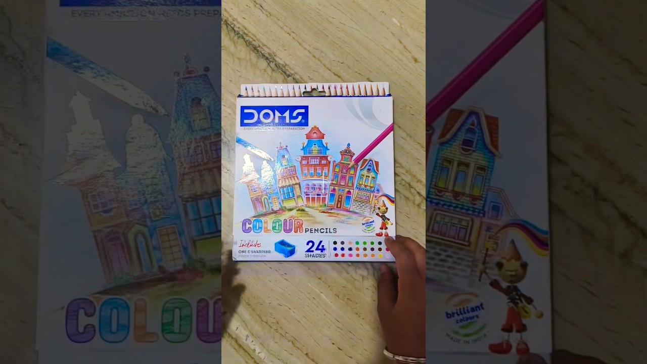 Unboxing 24 shades doms pencil colour #shortsfeed #unboxing #pencil colour#domscolor #YouTube search