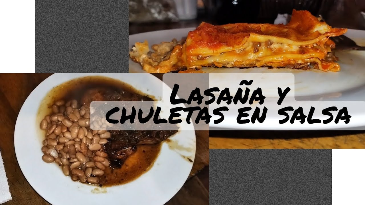 Lasaña y chuletas en salsa| @Recetas_del_mañana 