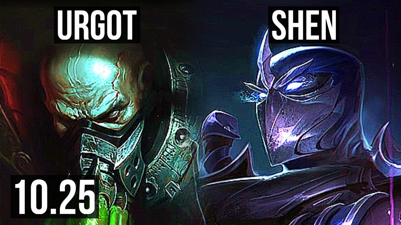 URGOT vs SHEN (TOP) | 6 solo kills, 1000+ games, 1.5M mastery | NA Grandmaster | v10.25