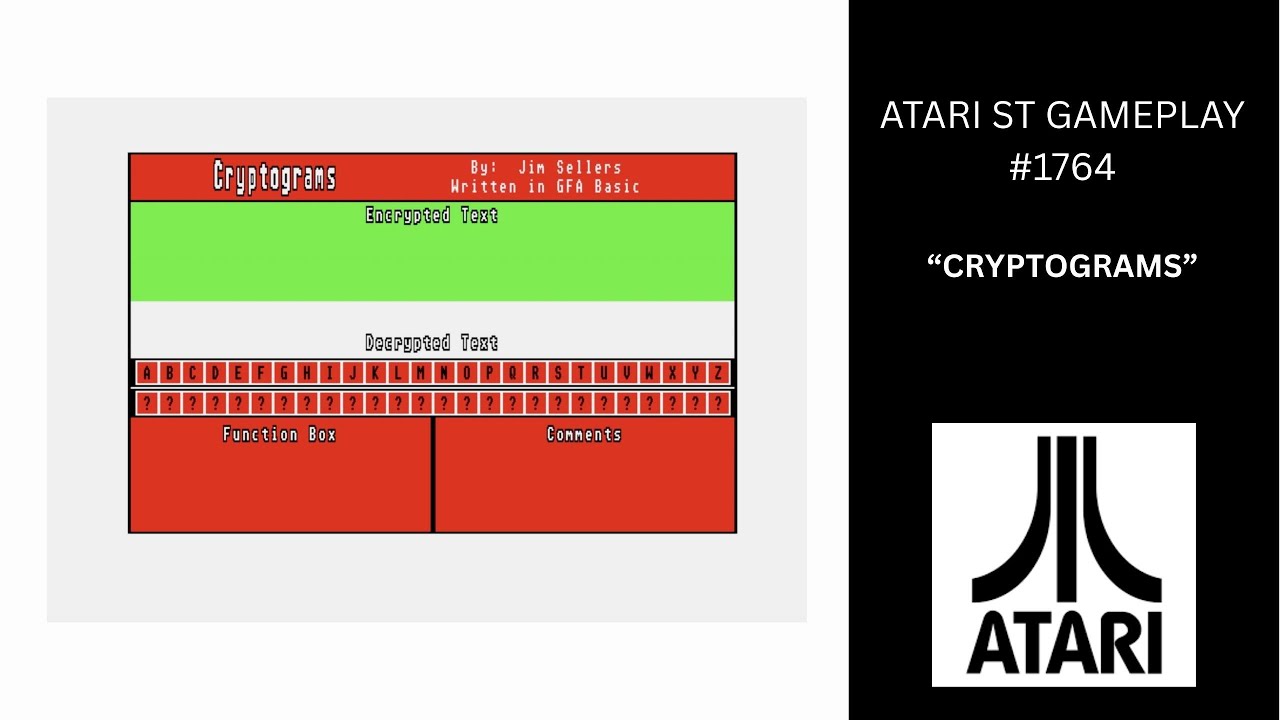Cryptograms (Atari ST / Gameplay #1764)
