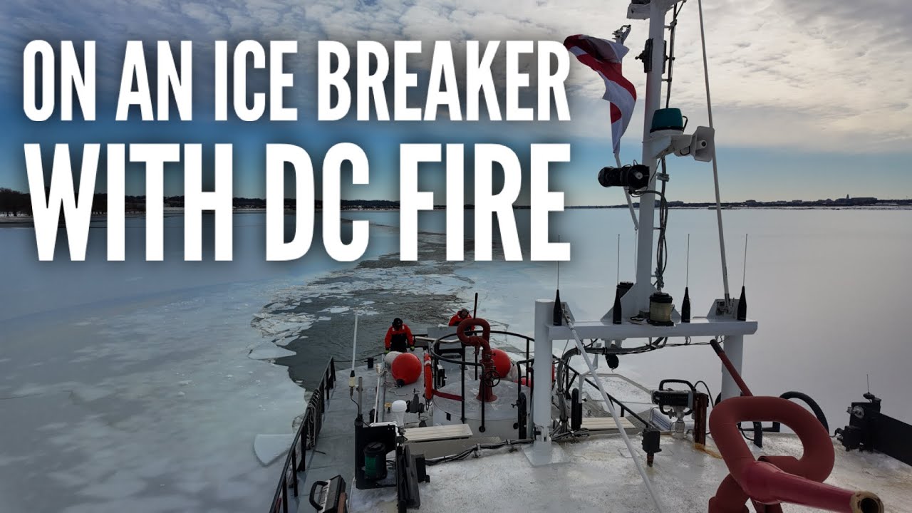 Onboard DC Fire Departments Ice Breaker as we smash through the frozen Potomac