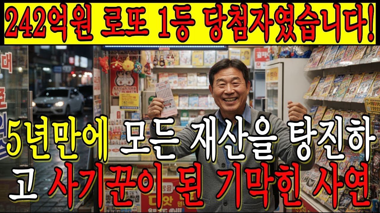 (실화주의)_242억원 로또 1등 당첨자가 5년만에 모든 재산을 탕진하고 사기꾼이 된 기막힌 사연