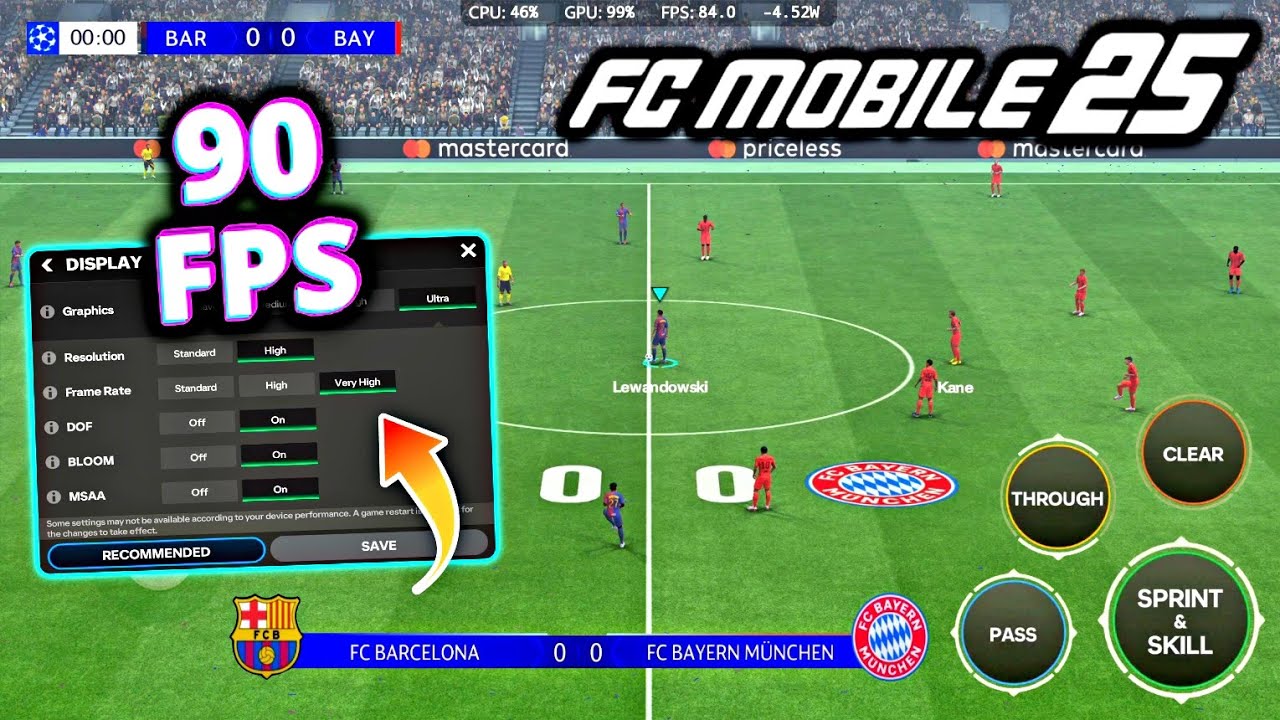EA FC MOBILE 25 CHAMPIONS LEAGUE ( 90FPS ULTRA GRAPHICS ) MAX GRAPHICS FC 25 MOBILE - FC MOBILE 2025
